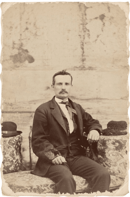 A framed vintage portrait from the Garr family collection